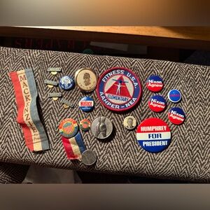 Vintage Political and Commemorative Pin Collection